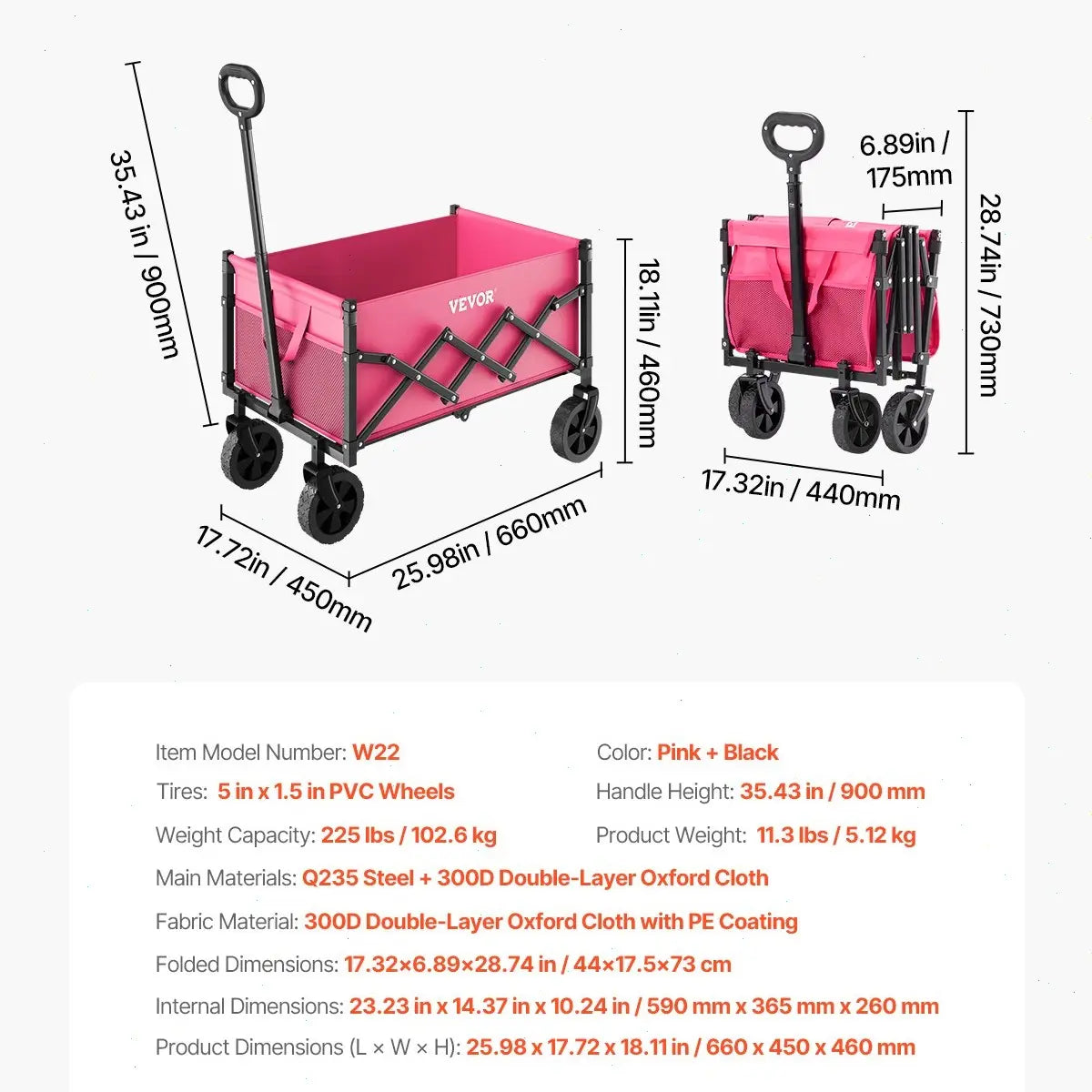 VEVOR Foldable Double Decker Wagon, Summervibes