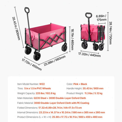 VEVOR Foldable Double Decker Wagon, Summervibes
