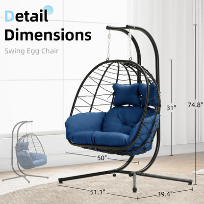 RIWENGO Double Hanging Chair with Cushions - Soft and Comfortable Swing Chair