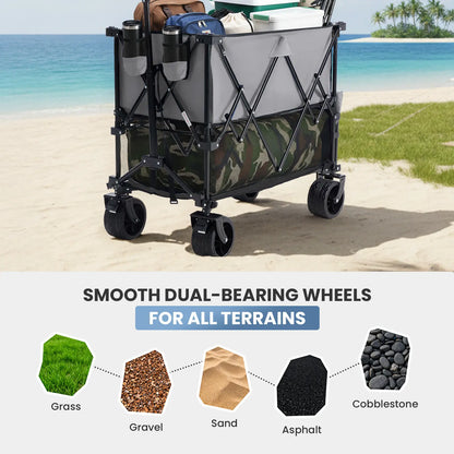 Large Capacity Folding Double Decker Wagon with Brakes