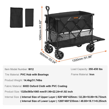 VEVOR Foldable Double Decker Wagon, Summervibes